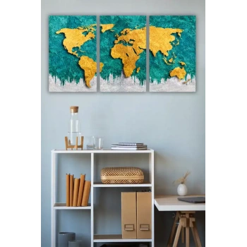 Dünya Üçlü Mdf Tablo
