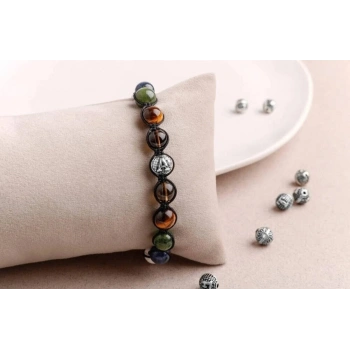 Erkek Öğrenci Doğal Taş Harfli Bileklik