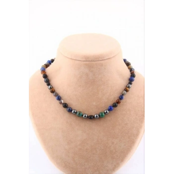 Erkek Öğrenci Kolye- Lapis, Sodalit, Kehribar, Labradorit, Kaplan Gözü, Krizokol, Akik, Obsidyen, Hematit