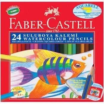 Faber Boya Kalemi Aquarell 24 Renk Karton Kutu