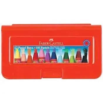 Faber Castell Altıgen Pastel Boya 12 Renk Plastik Kutu