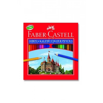 Faber Castell Karton Kutu Kuru Boya Kalemi 24 Renk Tam Boy