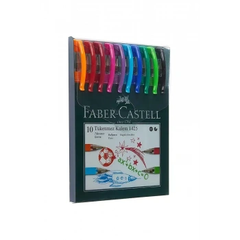 Faber Castell Tükenmez Kalem 10 Lü Set 0.7mm İğne Uç 1425