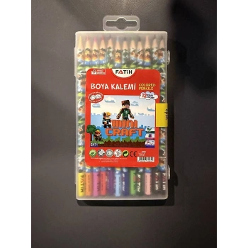 Fatih Mini Craft Plastik Kutu Kuru Boya Kalemi 12 Renk Tam Boy