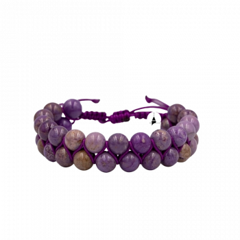 Fosfosiderit 8mm Çift Sıra Makrome Doğal Taş Bileklik