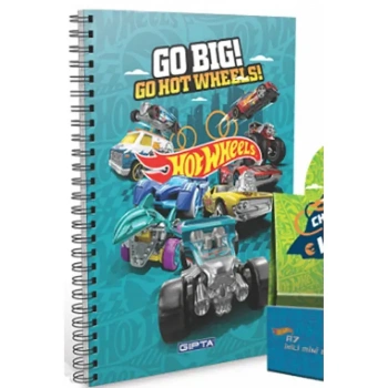 Gıpta Defter Hot Wheels Düz A6 Karton Kapak Spiralli