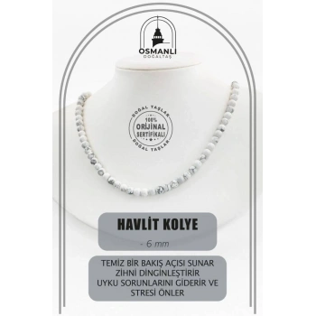 Havlit 6 mm Dizi Doğal Taş Kolye