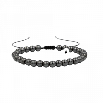 Hematit 6mm Merdiven Kapama Doğal Taş Bileklik