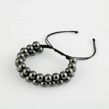 Hematit 8mm Çift Sıra Makrome Doğal Taş Bileklik