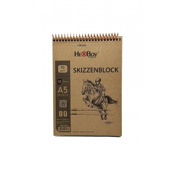 Herboy Skızzenblock A5 90 gr Kraft Dik Spr 50 Li