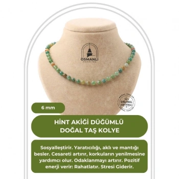 Hint Akiği 6 mm Düğümlü Doğal Taş Kolye