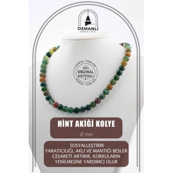 Hint Akiği 8 mm Dizi Doğal Taş Kolye