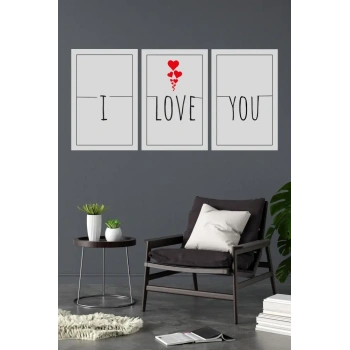 I love you 3lü Mdf Tablo