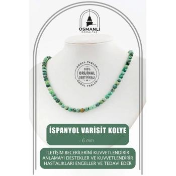 İspanyol Varisit 6 mm Dizi Doğal Taş Kolye