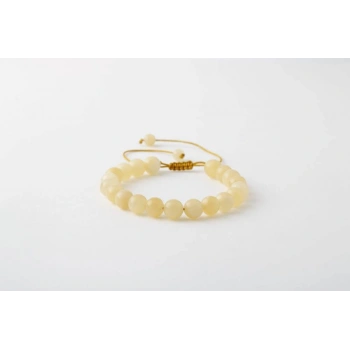 Kalsit 8mm Merdiven Kapama Doğal Taş Bileklik