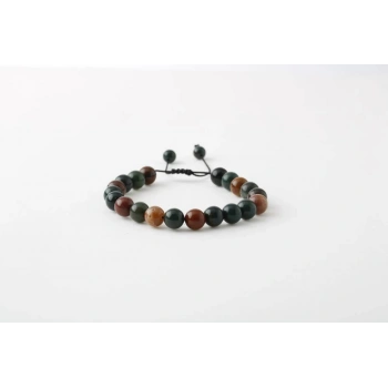 Kan Taşı 8mm Merdiven Kapama Doğal Taş Bileklik