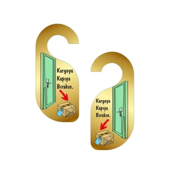 Kargoyu Kapıya Bırakın Kapı Askısı Kapı Uyarı Levhası