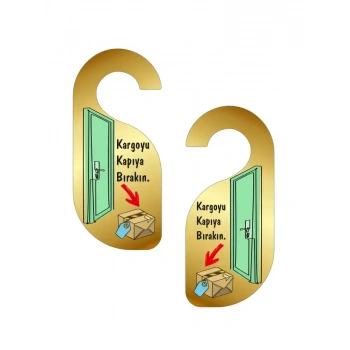 Kargoyu Kapıya Bırakın Kapı Askısı Kapı Uyarı Levhası