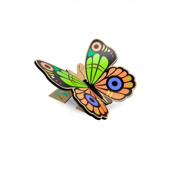 Kelebek Motifli Masaüstü Rahle Renkli