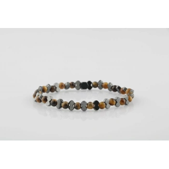 Kırlangıç Kaplan Gözü-Hematit Doğal Taş Erkek Bileklik