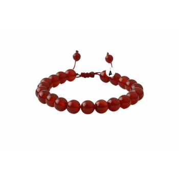 Kırmızı Akik 8mm Merdiven Kapama Doğal Taş Bileklik