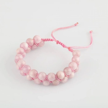 Kunzit 8mm Çift Sıra Makrome Doğal Taş Bileklik