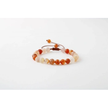 Madagaskar Akiği 6mm Merdiven Kapama Doğal Taş Bileklik