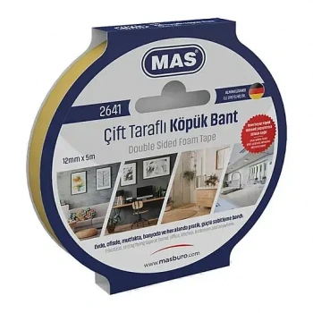 Mas 2641 Çift Taraflı Köpük Bant 12 x 5 mm