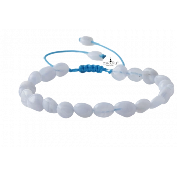 Mavi Akik Natürel Kesim Doğal Taş Bileklik