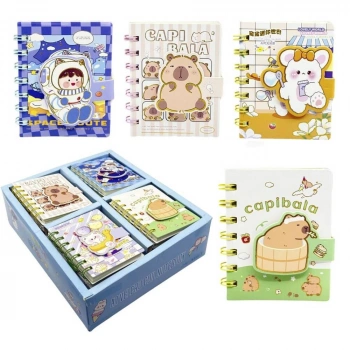 Mikro Velcro Coil Spiralli Mini Not Defteri Çizgili 80 Yp A7