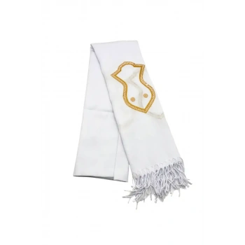 Nali Şerif İşlemeli Şal Beyaz