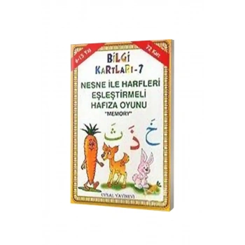 Nesne İle Harfleri Eşleştirmeleri Hafıza Oyunu - Bilgi Kartları 7 - 6-15 Yaş