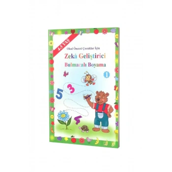 Okul Öncesi Çocuklar İçin Zeka Geliştirici Bulmacalı Boyama - 4-5 Yaş