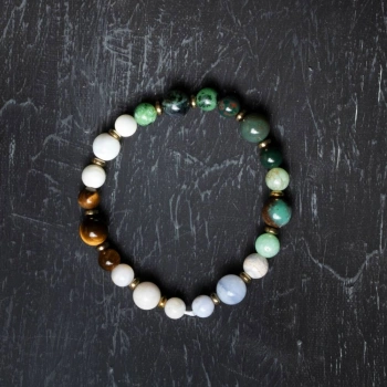 Osmanlı Doğal Taş Sertifikalı Yengeç Burcu Doğal Taş Bileklik