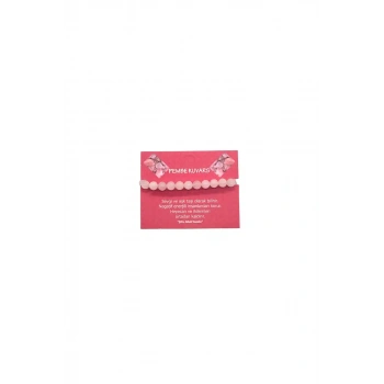 Pembe Kuvars Doğal Taş Bileklik