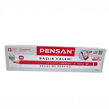 Pensan Kurşun Kalem Ekonomik Başlık Kırmızı 12 Li