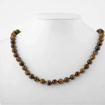 Pitersit 8 mm Düğümlü Doğal Taş Kolye