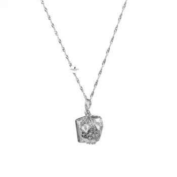 Prit Doğal Taş Gümüş Zincir Kolye