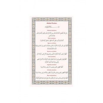 Pvc Abdest Duaları 11x18