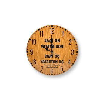Renkli Türkçe Saat On Yatağa Kon Saat 30x30Cm