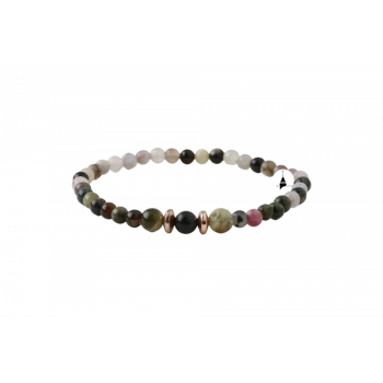 Renkli Turmalin 4mm Doğal Taş Bileklik