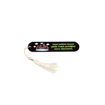 Resimli Püsküllü Kitap Ayraç - Bisiklet