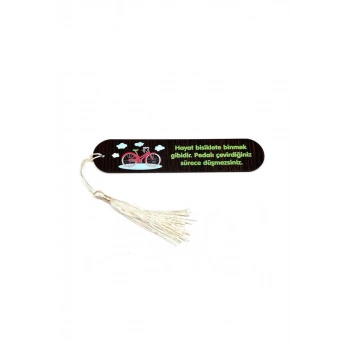 Resimli Püsküllü Kitap Ayraç - Bisiklet