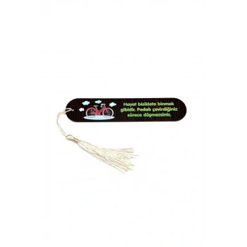 Resimli Püsküllü Kitap Ayraç - Bisiklet