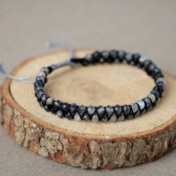 Rutilli Kuvars Fasetli 3-4mm Çift Sıra Doğal Taş Bileklik