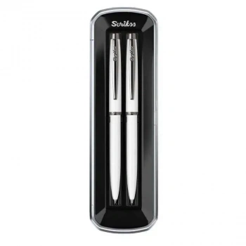 Scrikss 108M Prestige Tükenmez - Mekanik Kurşun Kalem Takım Beyaz