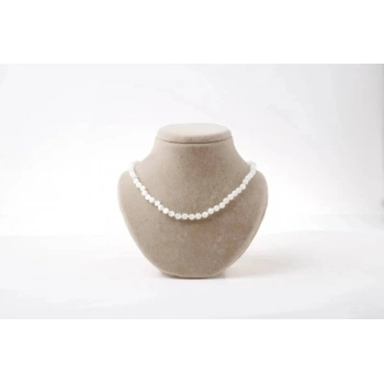 Selenit 6 mm Dizi Doğal Taş Kolye