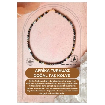 Sertifikalı Afrika Turkuaz Doğal Taş Kolye (SK:247)