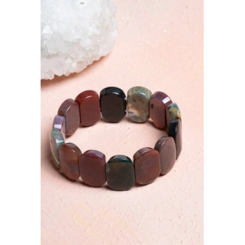 Sertifikalı Akik Geniş Kesim Doğal Taş Bileklik