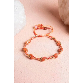 Sertifikalı Akik, Hematit Doğal Taş Makrome Bileklik (SK:236)